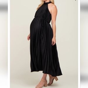 Pinkblush Pleated Halter Plus Size Maternity Dress